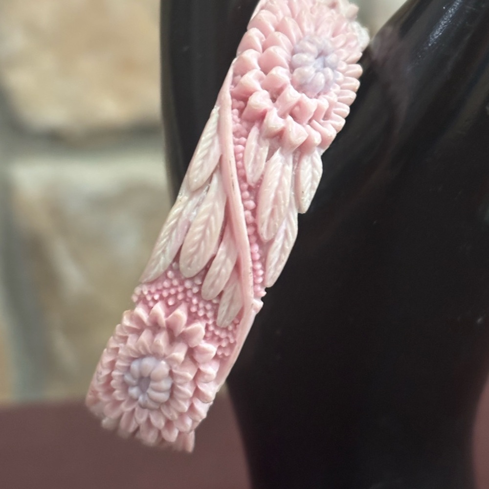 Vintage carved celluloid bangle